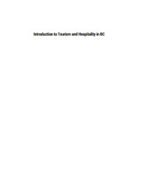 Introduction to Tourism and Hospitality in BC